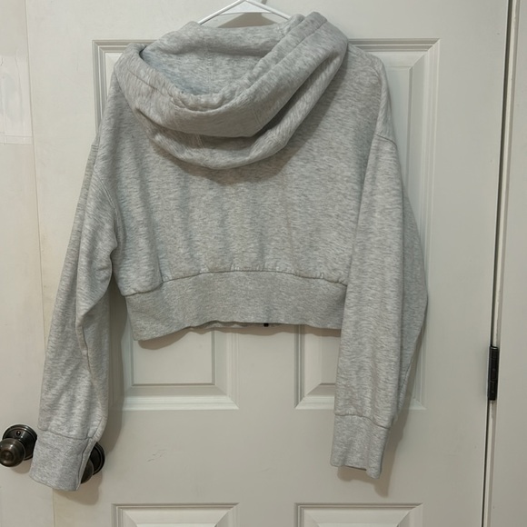 Zara Gray Zip-Up Hoodie Jacket size large cotton blend - Picture 5 of 7